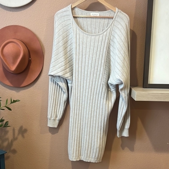 Promesa Dresses & Skirts - Promesa Cream Ribbed Knit Sweater Dress_Med
